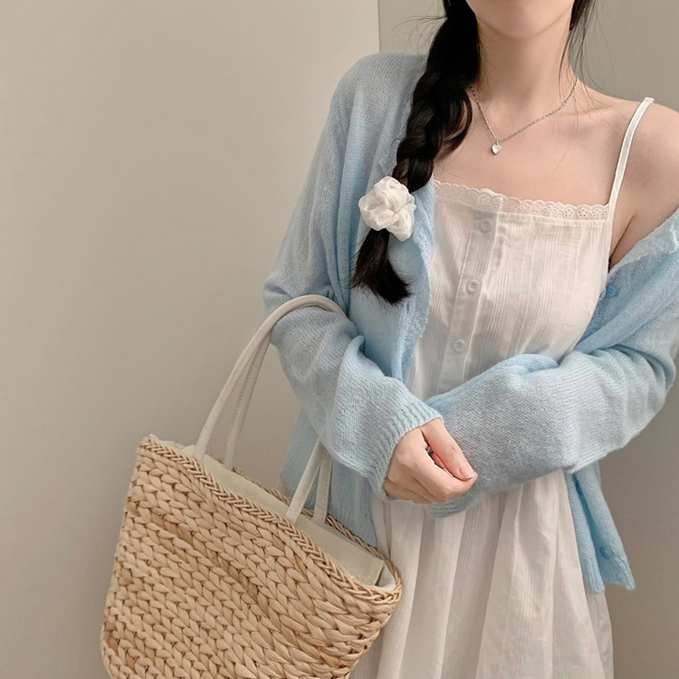 スプリングニットカーディガン SKY BLUE