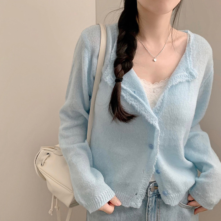 スプリングニットカーディガン SKY BLUE