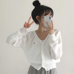 ペンダントVネックカーディガン(6color) IVORY