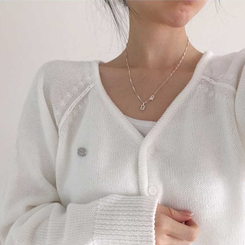 ペンダントVネックカーディガン(6color) IVORY