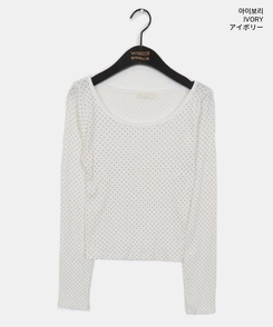 ドットラウンド長袖Tシャツ