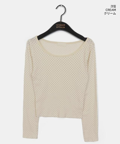 ドットラウンド長袖Tシャツ