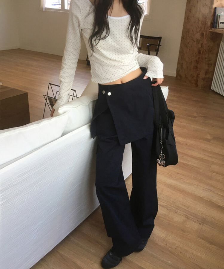 ドットラウンド長袖Tシャツ IVORY