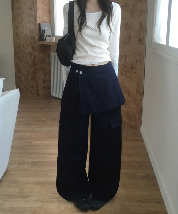 ドットラウンド長袖Tシャツ IVORY