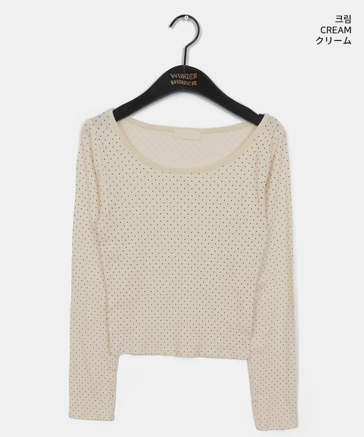 ドットラウンド長袖Tシャツ