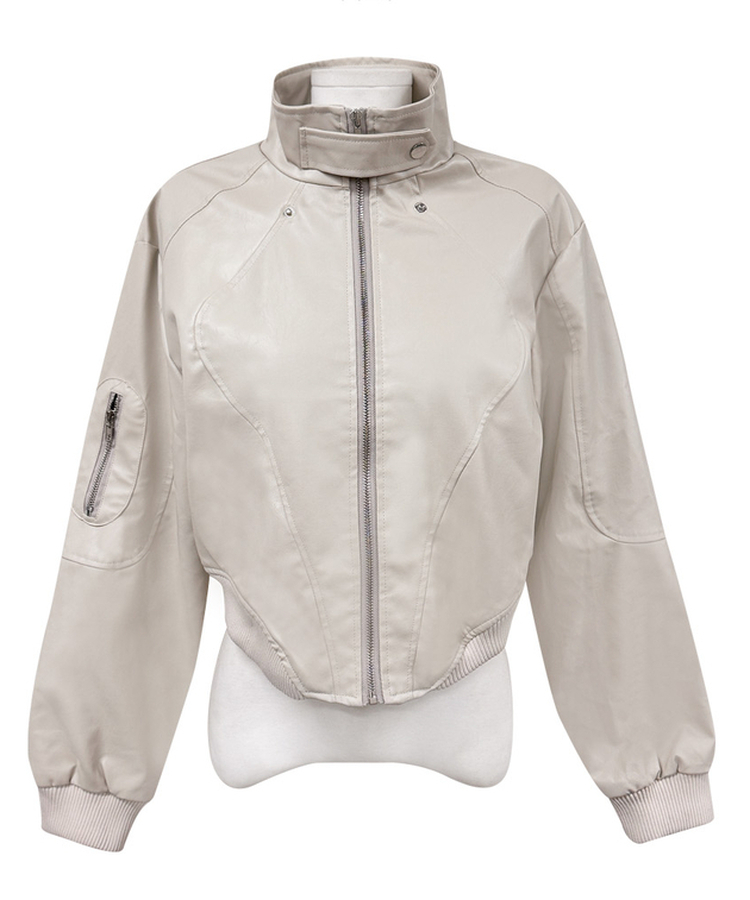 レザークロップラインジャケット