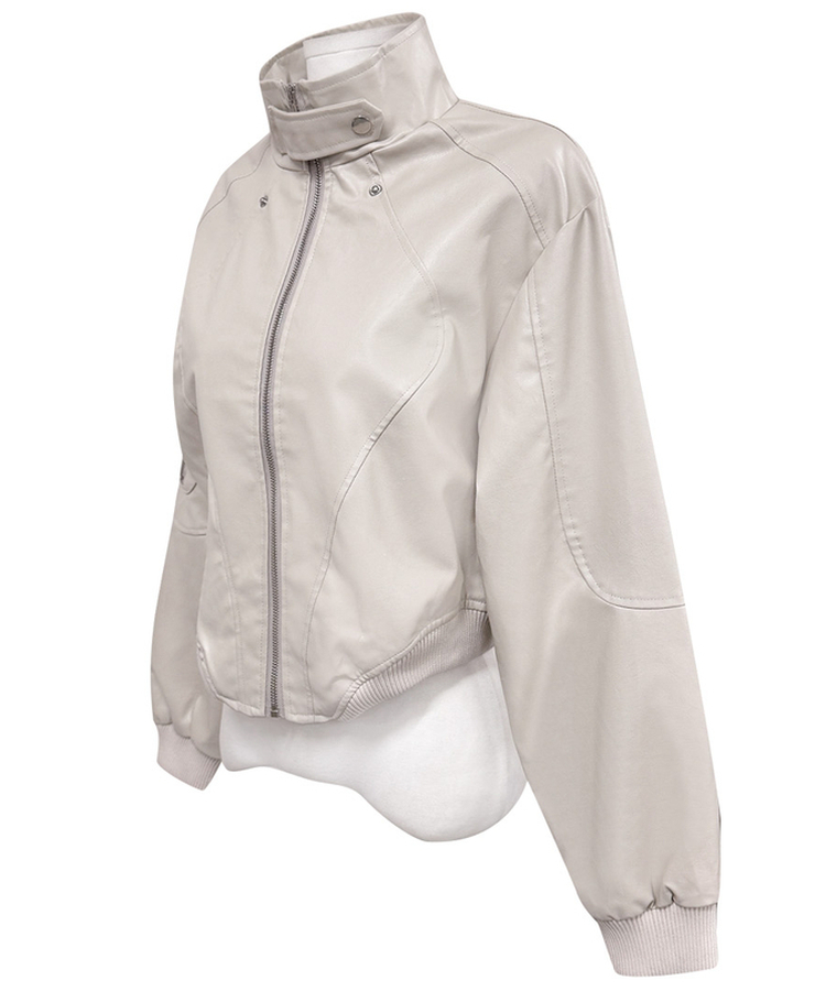 レザークロップラインジャケット