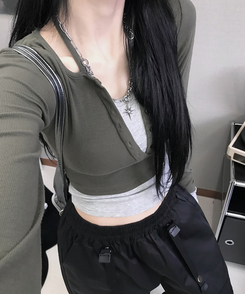 コットンパンツ バックルバンディングカーゴパンツ BLACK