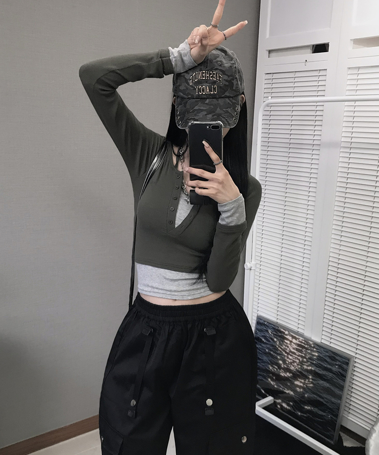 バックルバンディングカーゴパンツ BLACK