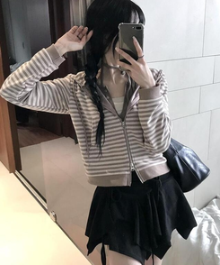 ミニスカート アンバランスシャーリングスカート BLACK