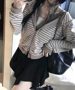 ミニスカート アンバランスシャーリングスカート BLACK