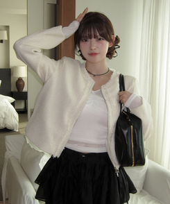 タッセルツイードジャケット IVORY