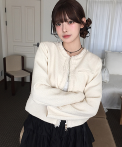 タッセルツイードジャケット IVORY