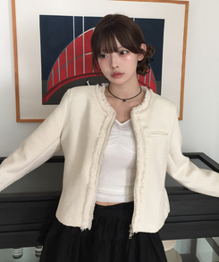 タッセルツイードジャケット IVORY