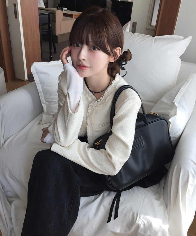 タッセルツイードジャケット IVORY