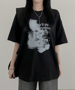 半袖Tシャツ プリンティング半袖Tシャツ BLACK