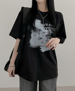半袖Tシャツ プリンティング半袖Tシャツ BLACK