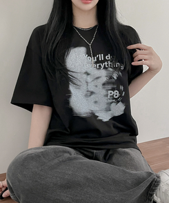 半袖Tシャツ プリンティング半袖Tシャツ BLACK