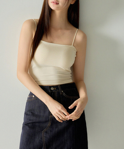 ノースリーブ 【カップ付き】ベーシックキャミソール(5color) CREAM