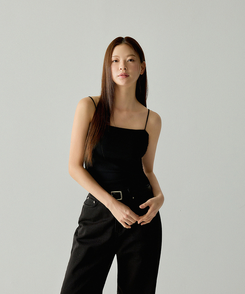 ノースリーブ 【カップ付き】ベーシックキャミソール(5color) BLACK