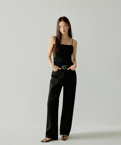 ノースリーブ 【カップ付き】ベーシックキャミソール(5color) BLACK