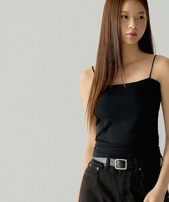 ノースリーブ 【カップ付き】ベーシックキャミソール(5color) BLACK
