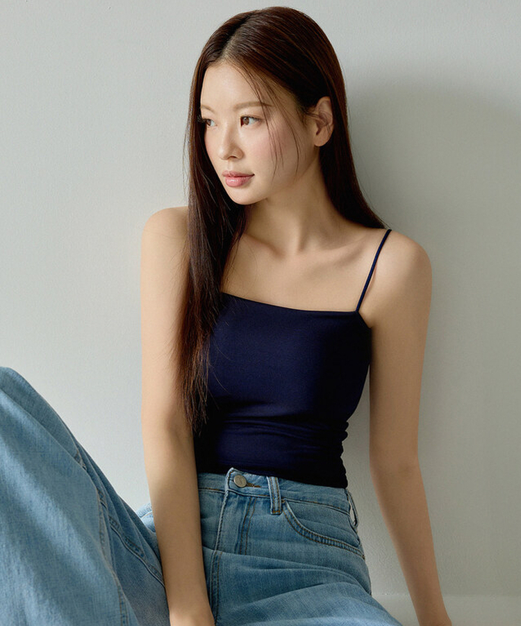 【カップ付き】ベーシックキャミソール(5color) NAVY