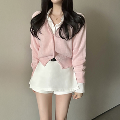 シルバーペンダントカーディガン(6color) PINK