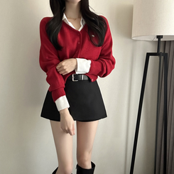 シルバーペンダントカーディガン(6color) RED