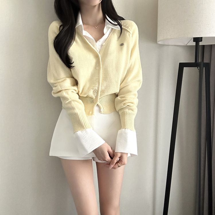 シルバーペンダントカーディガン(6color) YELLOW