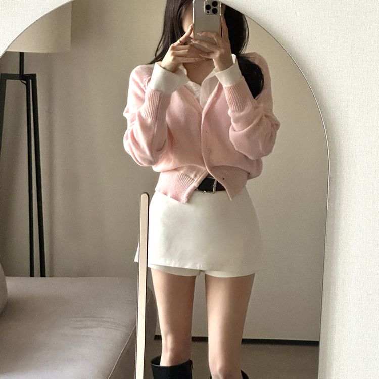 シルバーペンダントカーディガン(6color) PINK