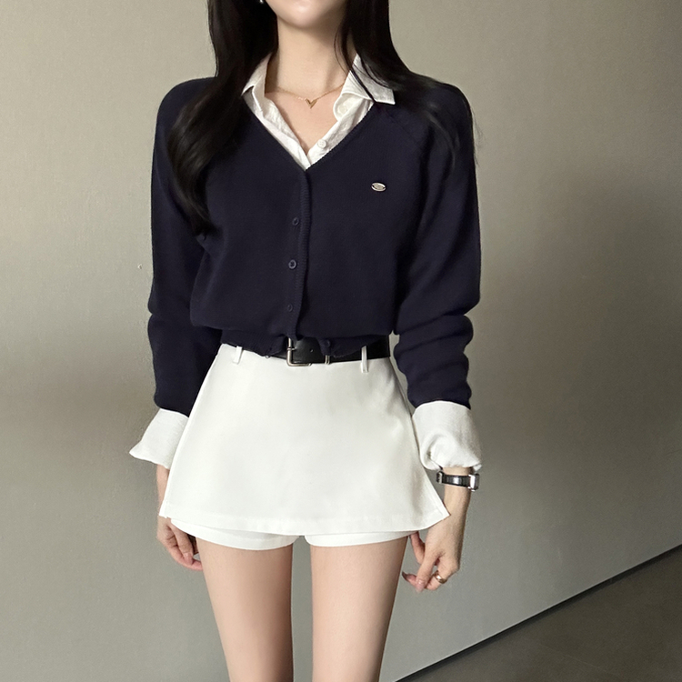 シルバーペンダントカーディガン(6color) DARK BLUE