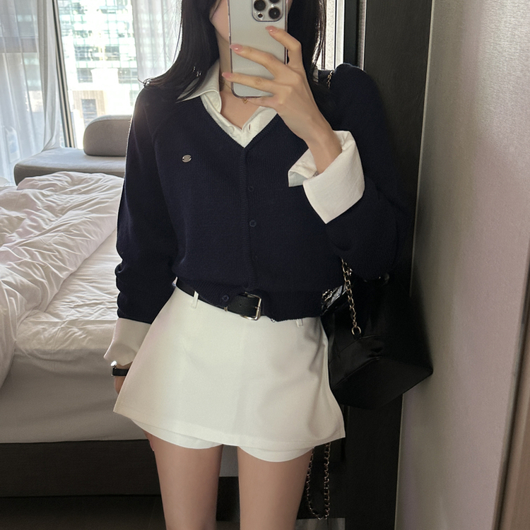 シルバーペンダントカーディガン(6color) DARK BLUE