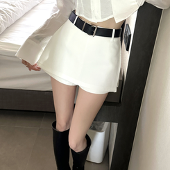 【ベルト付き】【ベルト付き】カジュアルスカートパンツ WHITE