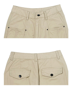 베즈 코튼 절개 와이드 팬츠