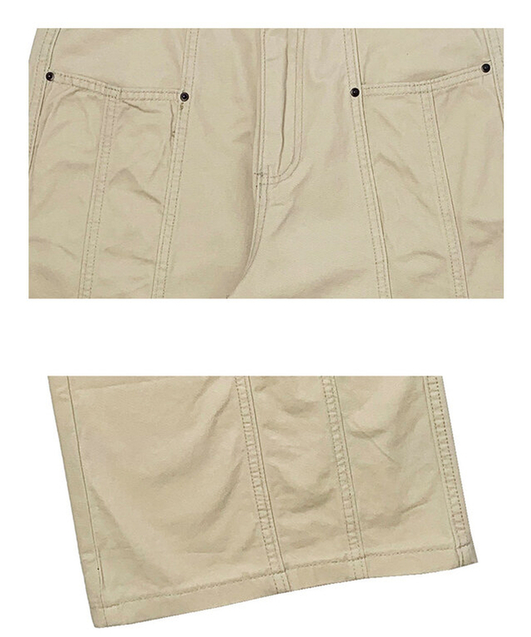 베즈 코튼 절개 와이드 팬츠