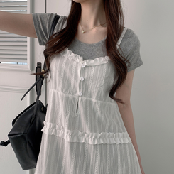 フリルビスチェミニワンピース WHITE