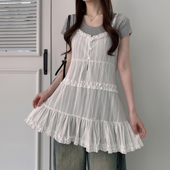 フリルビスチェミニワンピース WHITE