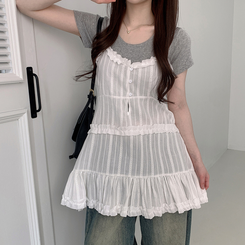 フリルビスチェミニワンピース WHITE