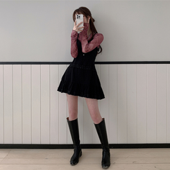 フリルビスチェミニワンピース BLACK