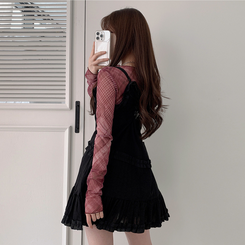 フリルビスチェミニワンピース BLACK