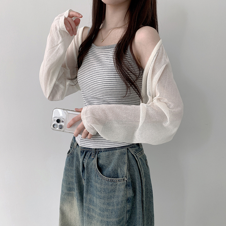 シースルークロップボレロカーディガン(6color) CREAM