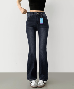 【丈別】スリムセミブーツカットパンツ(8color) DARK DENIM