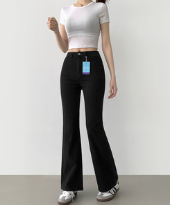 【丈別】スリムセミブーツカットパンツ(8color) DENIM BLUE