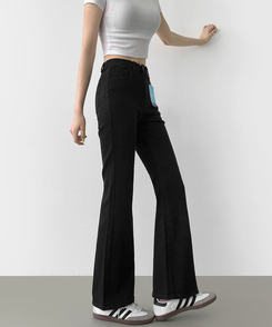 【丈別】スリムセミブーツカットパンツ(8color) DENIM BLUE