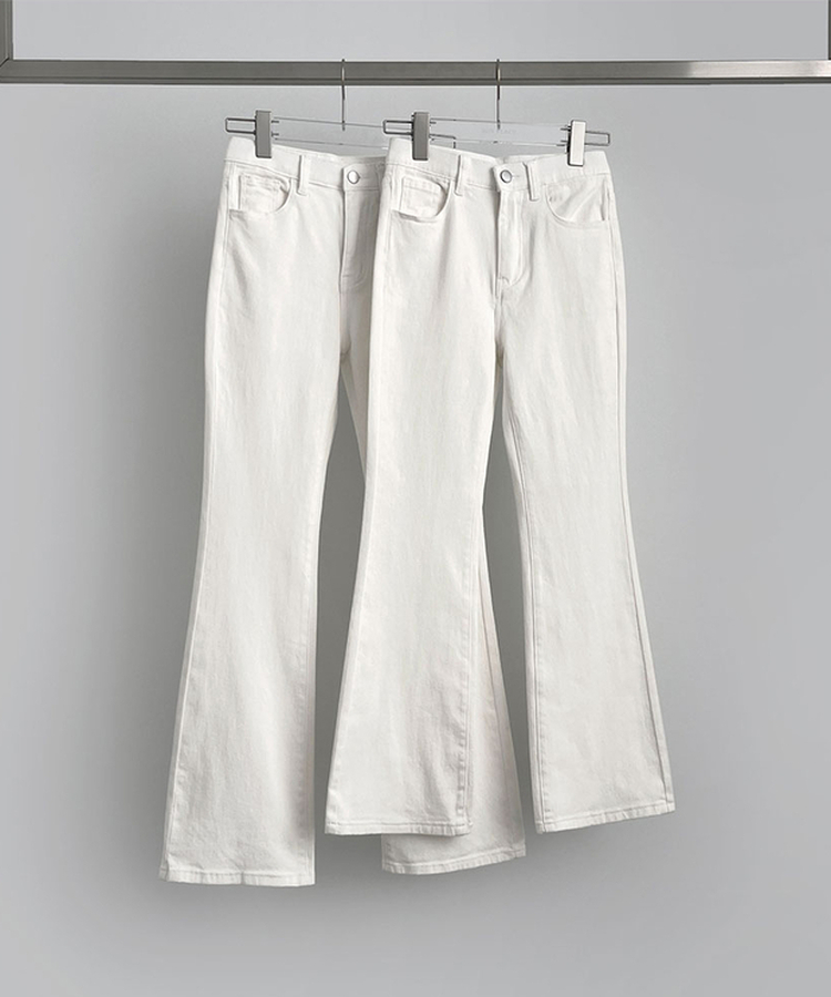 2XL폭넓은 컬러 생지 면 데님 슬림 세미 부츠컷 팬츠