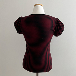 半袖Tシャツ ストライプパフ半袖Tシャツ