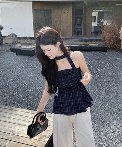 【マフラー付き】フリルチューブトップ NAVY