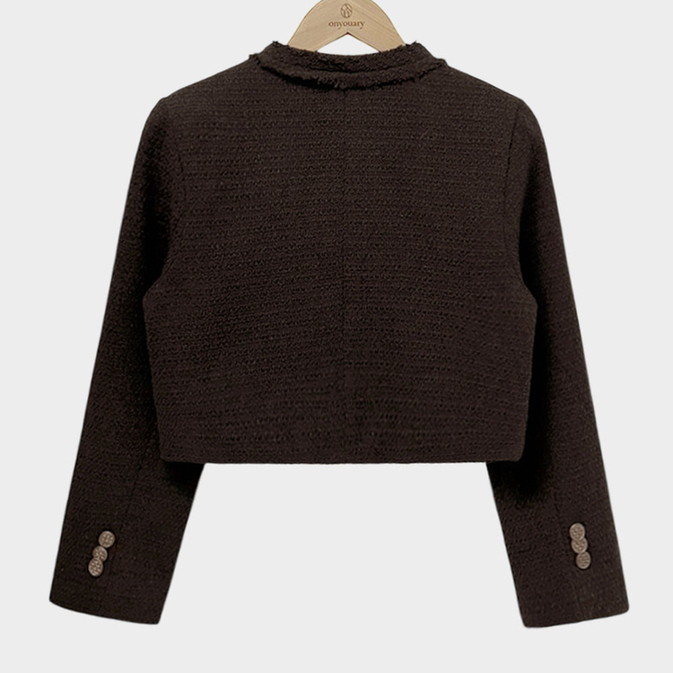 엔티크 프린지 트위드 크롭 스탠다드핏 하객 자켓