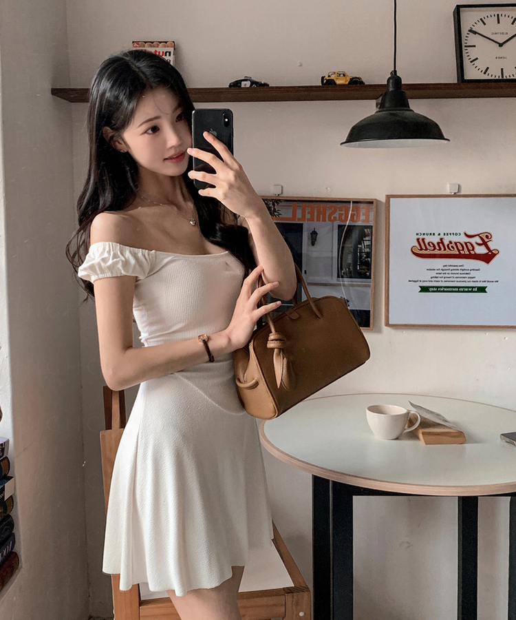 【Karen Millen】クリスタル装飾 ジャージ ミニ ワンピース SOP28010 オフショルダーミニワンピース ミニワンピース